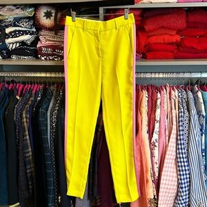 MSGM fluorescent yellow with pink side stripes pants. Size EU 49/ US 6